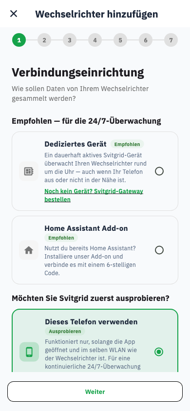 Auswahl des Datensammlers