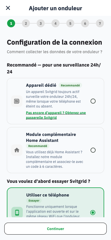 Choix du collecteur de données