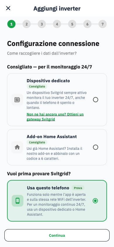 Scelta del raccoglitore dati