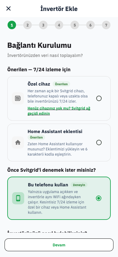 Veri toplayıcı seçimi