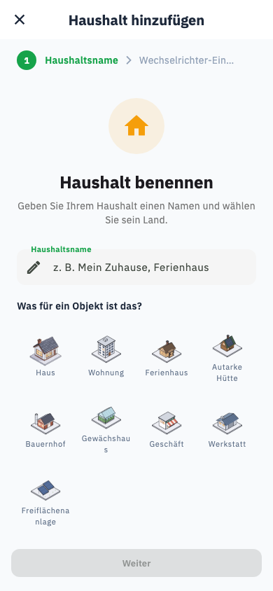 Haushalt benennen