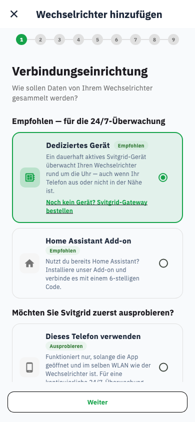 Auswahl des Datensammlers