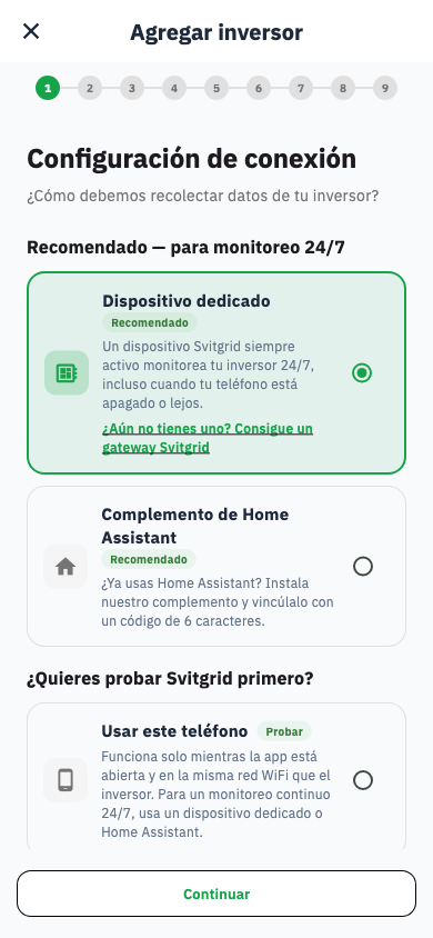 Elegir el recolector de datos