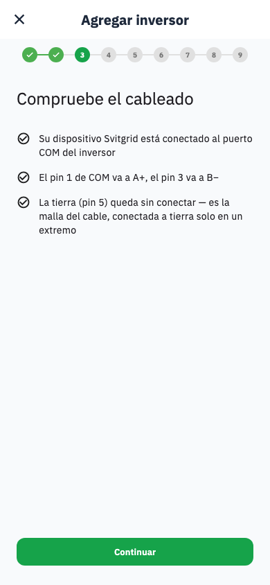 Lista de comprobación del cableado