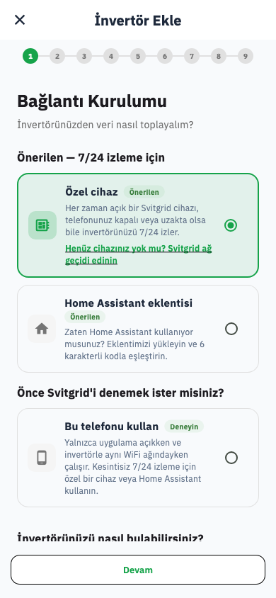 Veri toplayıcı seçimi