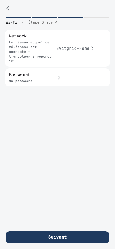 L'étape Wi-Fi