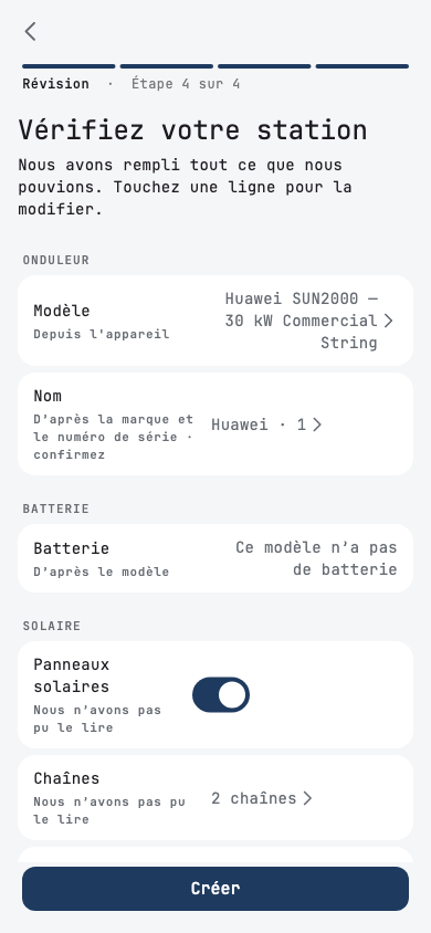 Vérifier votre installation : une ED-1.1 avec un Huawei