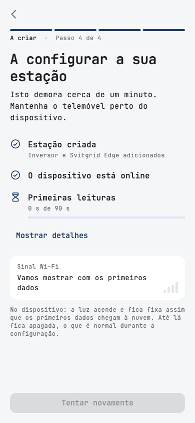 A configurar a tua estação