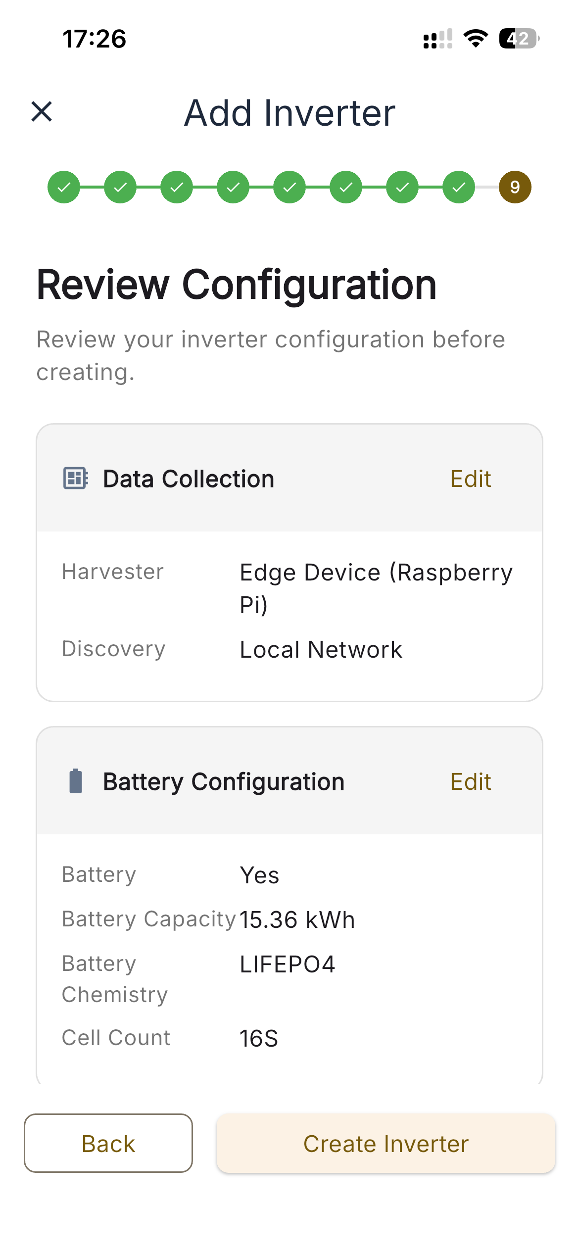 Review configuration