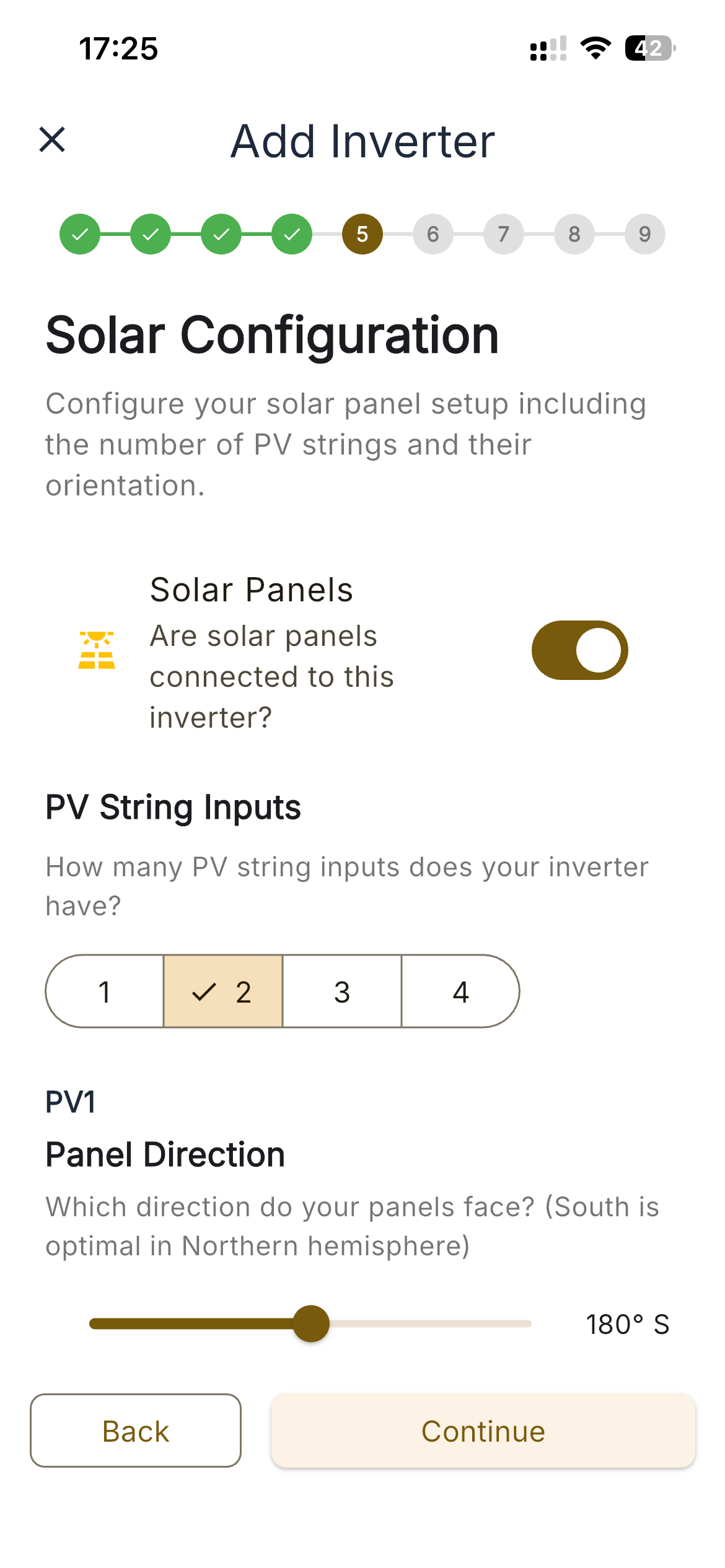 Solar panel configuration
