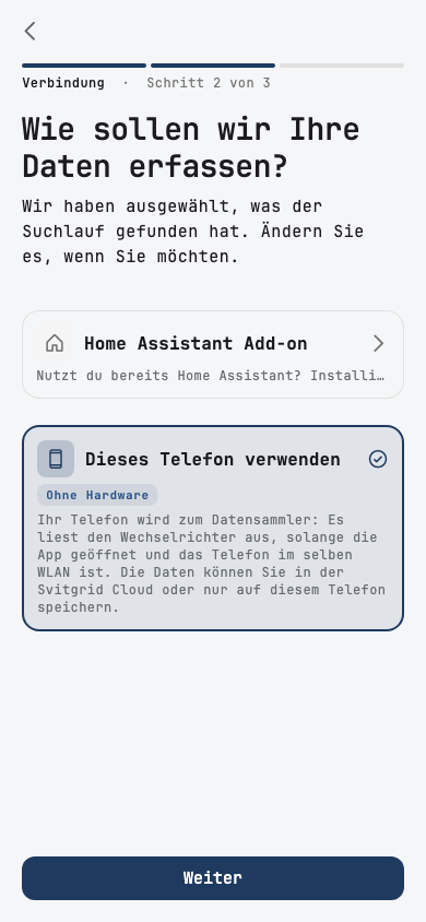 Wie sollen wir Ihre Daten erfassen?