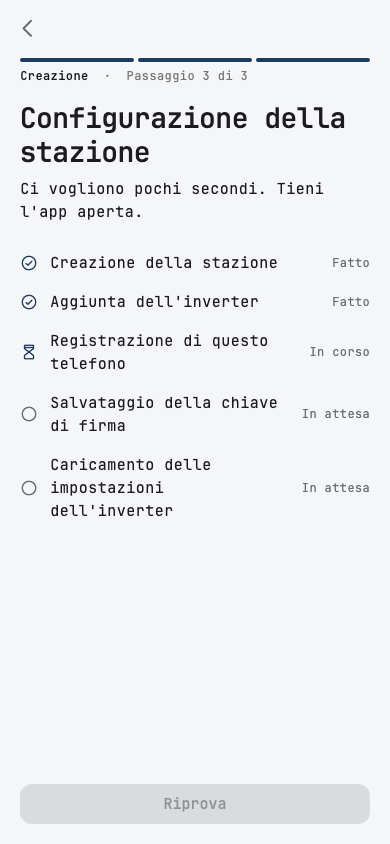 Configurazione della stazione