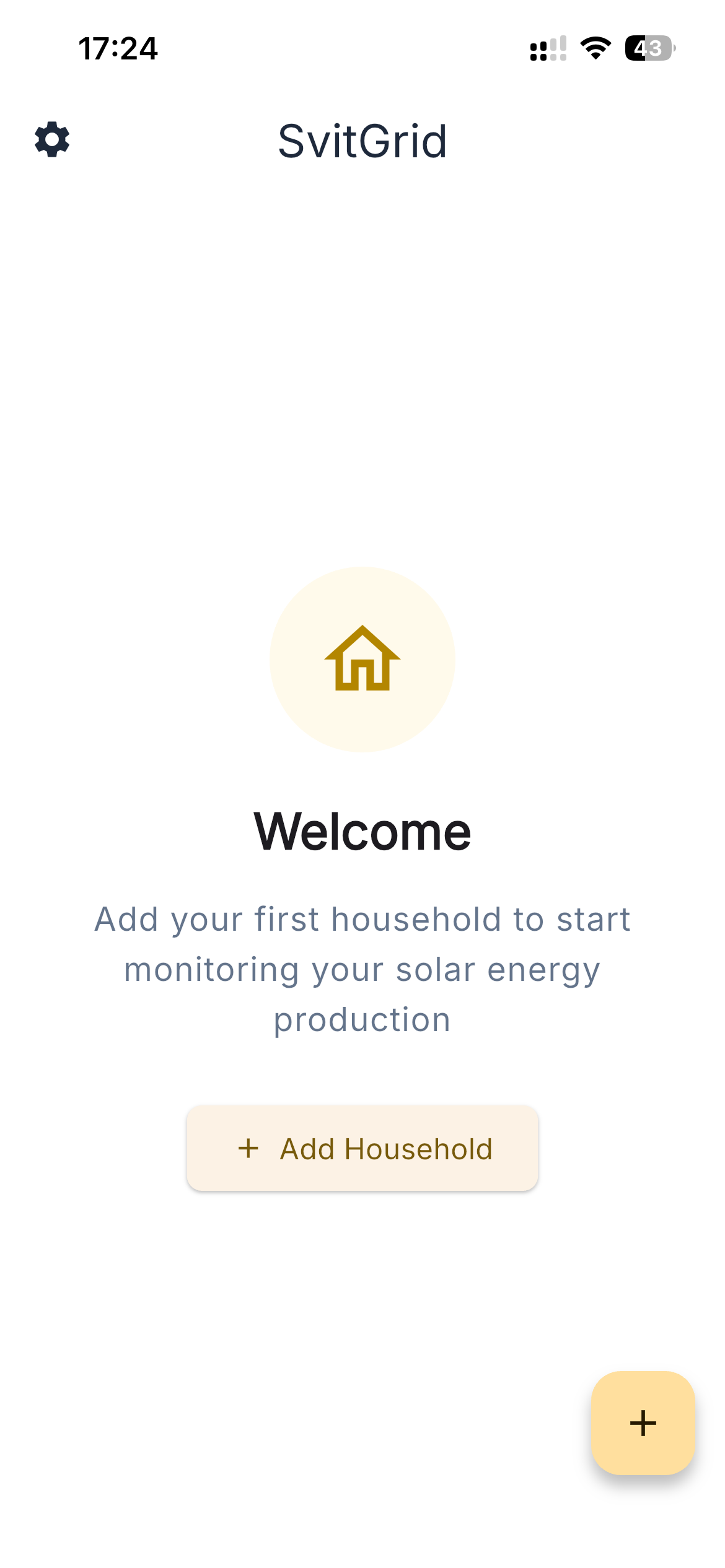 Svitgrid welcome screen